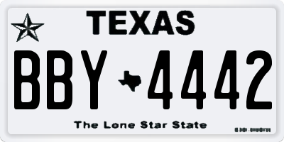 TX license plate BBY4442