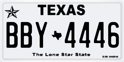 TX license plate BBY4446