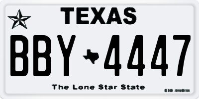 TX license plate BBY4447