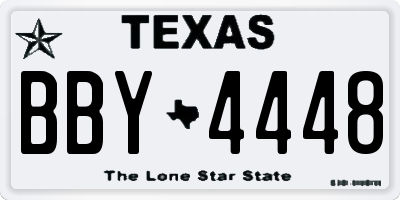 TX license plate BBY4448