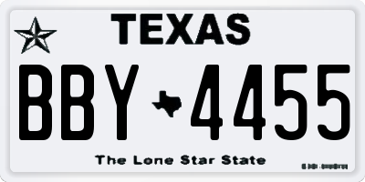 TX license plate BBY4455