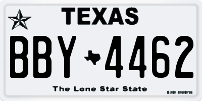 TX license plate BBY4462
