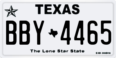 TX license plate BBY4465