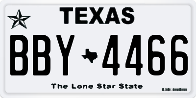 TX license plate BBY4466