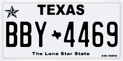 TX license plate BBY4469