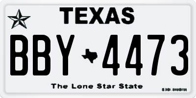 TX license plate BBY4473