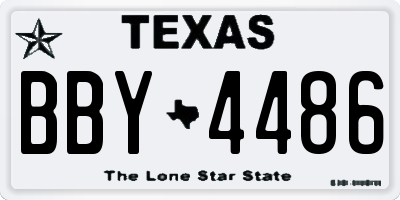 TX license plate BBY4486