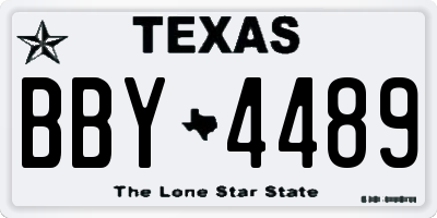 TX license plate BBY4489
