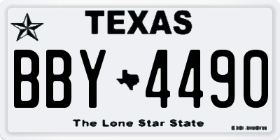 TX license plate BBY4490