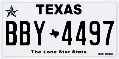 TX license plate BBY4497
