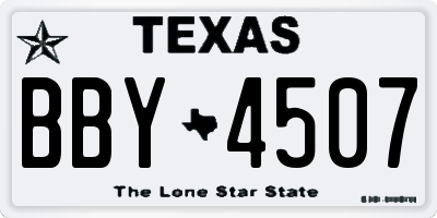 TX license plate BBY4507