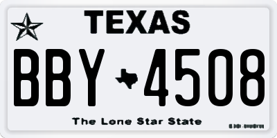 TX license plate BBY4508