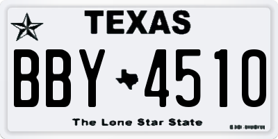 TX license plate BBY4510
