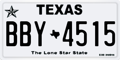 TX license plate BBY4515