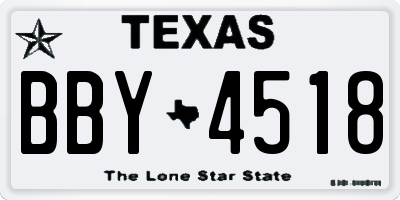 TX license plate BBY4518