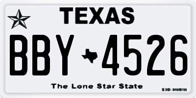 TX license plate BBY4526