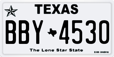 TX license plate BBY4530