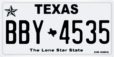 TX license plate BBY4535