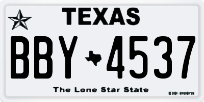 TX license plate BBY4537