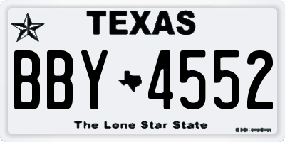 TX license plate BBY4552