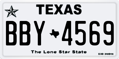 TX license plate BBY4569
