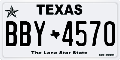 TX license plate BBY4570