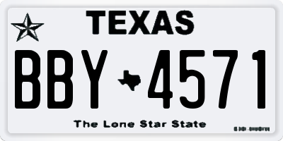 TX license plate BBY4571
