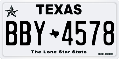 TX license plate BBY4578