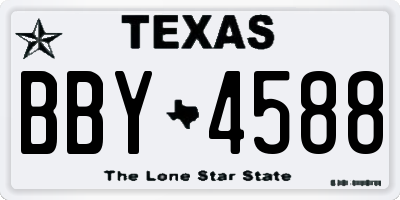 TX license plate BBY4588