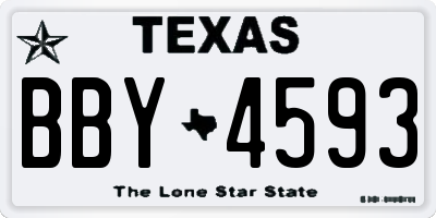 TX license plate BBY4593
