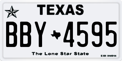 TX license plate BBY4595