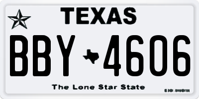TX license plate BBY4606