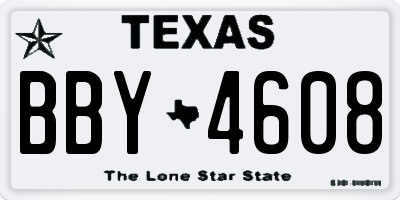 TX license plate BBY4608