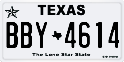 TX license plate BBY4614
