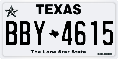 TX license plate BBY4615