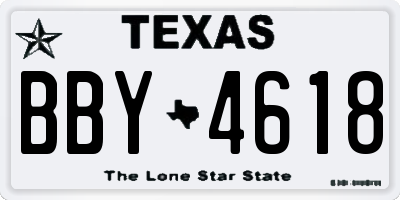 TX license plate BBY4618