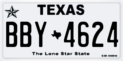 TX license plate BBY4624