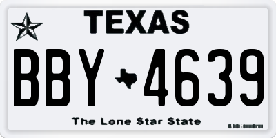 TX license plate BBY4639