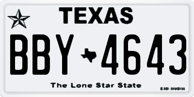 TX license plate BBY4643
