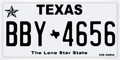 TX license plate BBY4656
