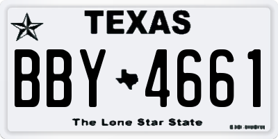 TX license plate BBY4661