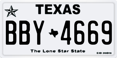 TX license plate BBY4669