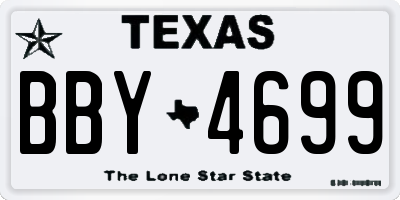 TX license plate BBY4699