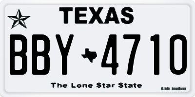 TX license plate BBY4710
