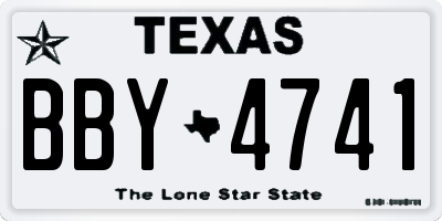 TX license plate BBY4741