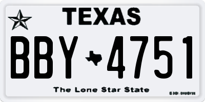 TX license plate BBY4751