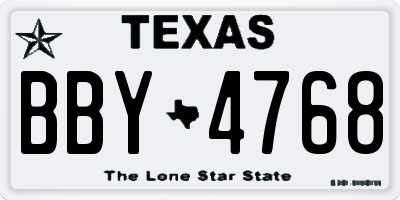 TX license plate BBY4768