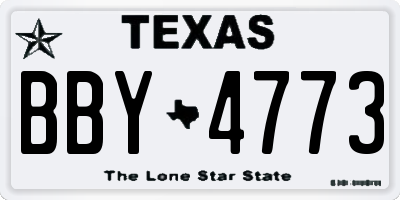 TX license plate BBY4773
