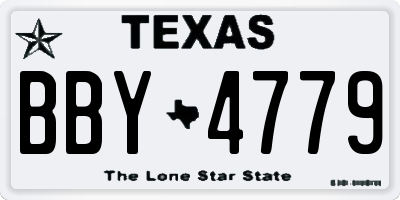 TX license plate BBY4779