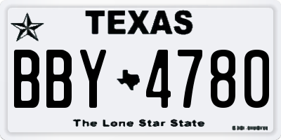 TX license plate BBY4780